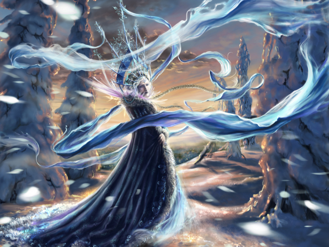 Красивая снежная королева фэнтези