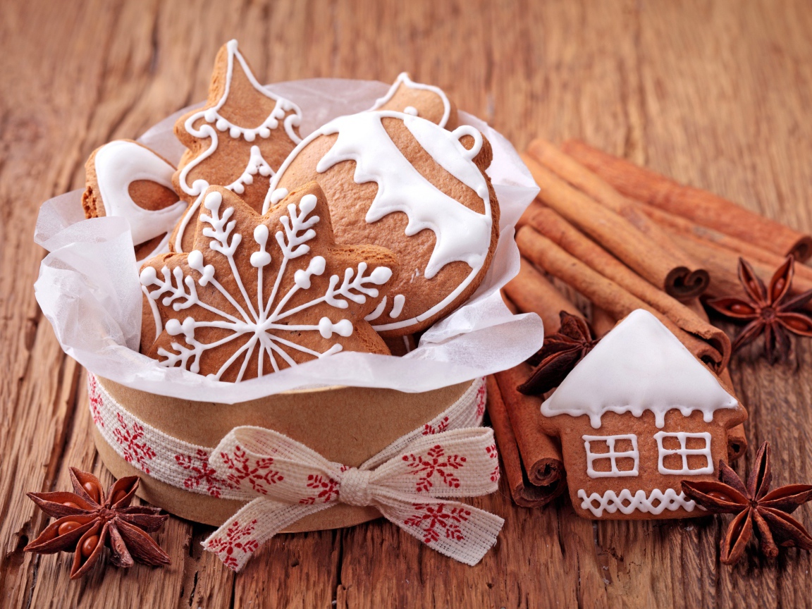 Новогоднее имбирное печенье с корицей