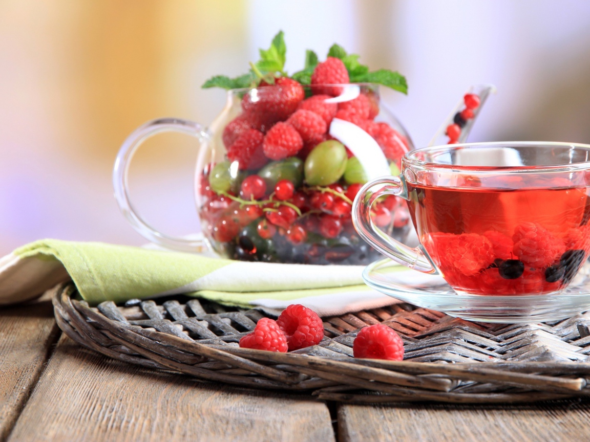 Ароматный фруктовый чай с малиной 
