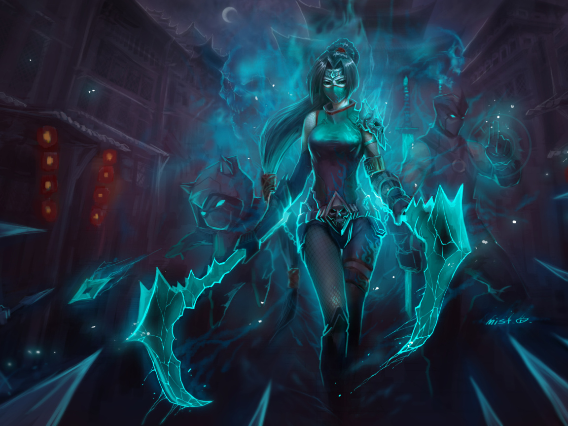 Акали Кулак тени персонаж игры Лига легенд 