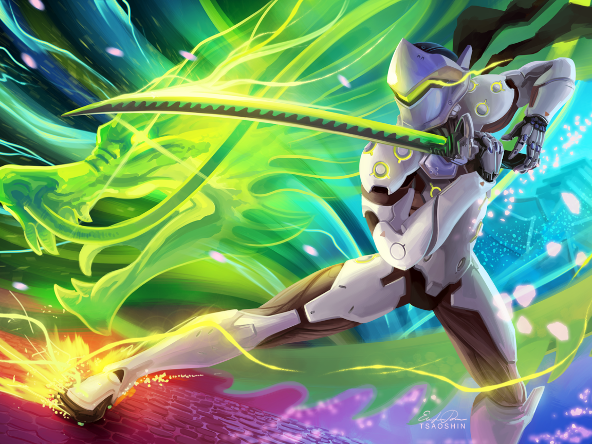 Киборг Гэндзи персонаж игры Overwatch 