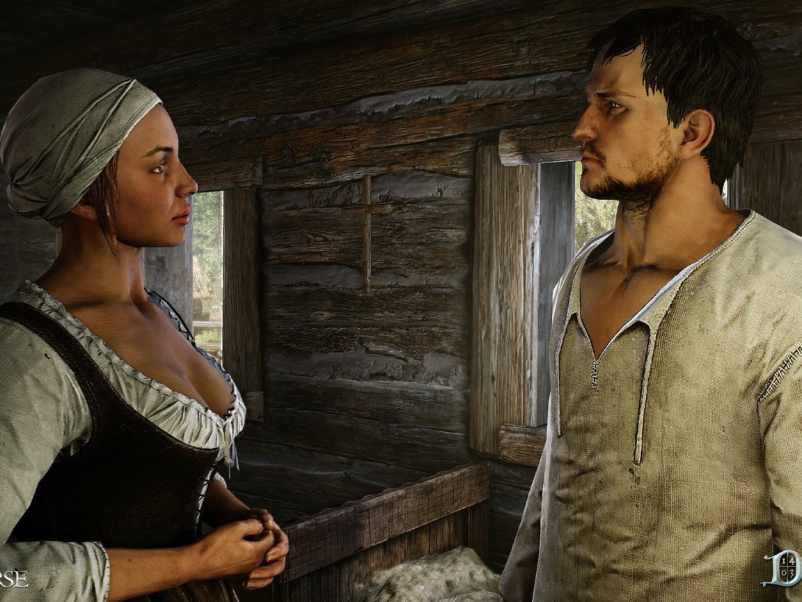 Мужчина и женщина персонажи игры Kingdom Come Deliverance 2017 