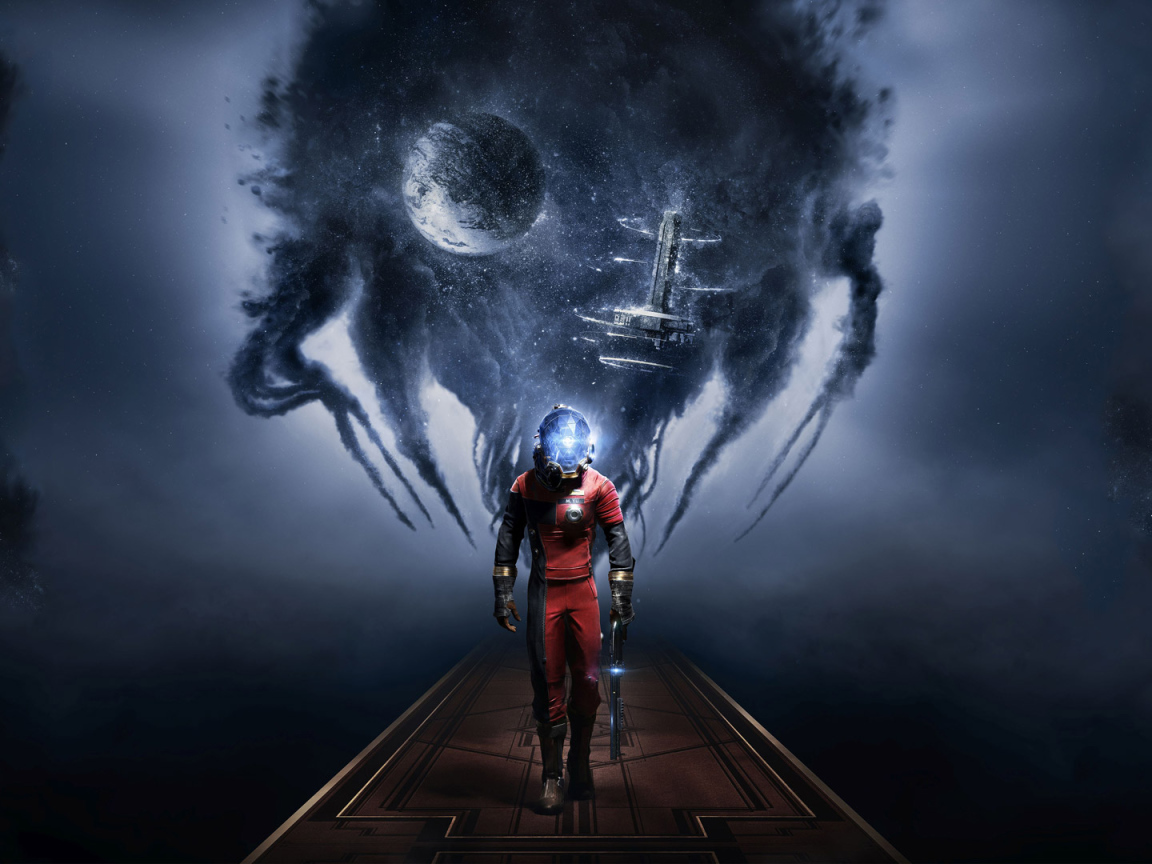 Главный герой игры Prey 2017 в скафандре 