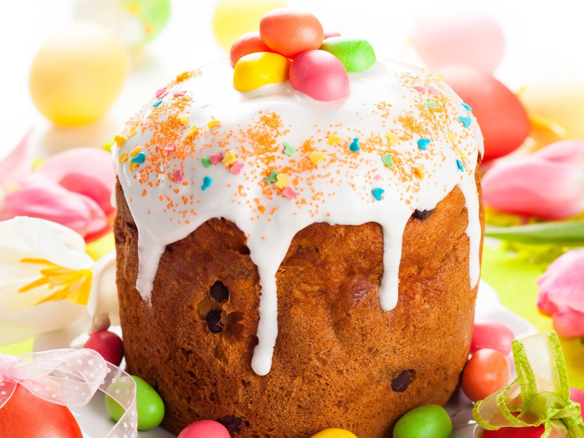 Пасхальный кулич угощение на праздник 