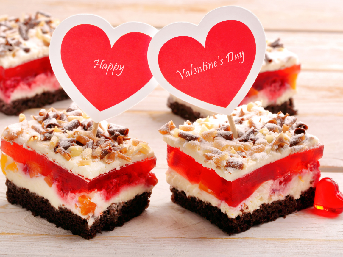 Пирожные с желе на День Святого Валентина