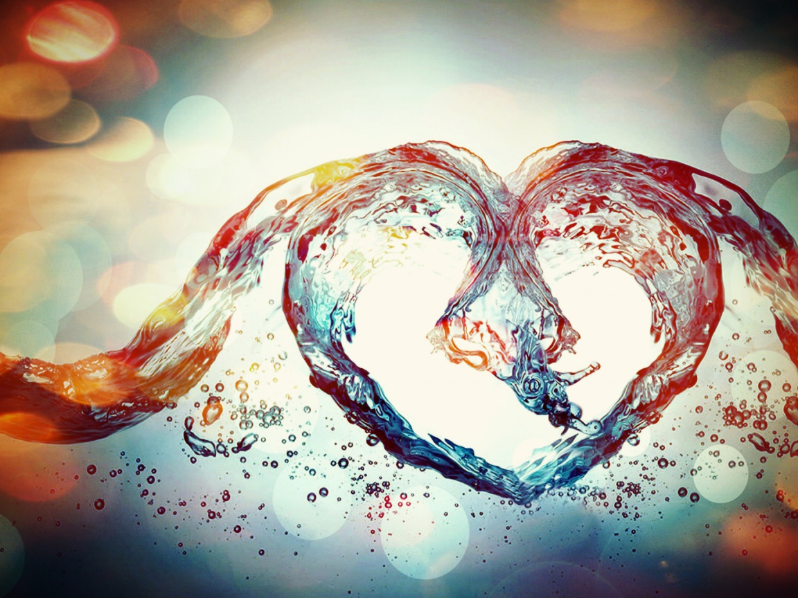 Красивое сердце из воды