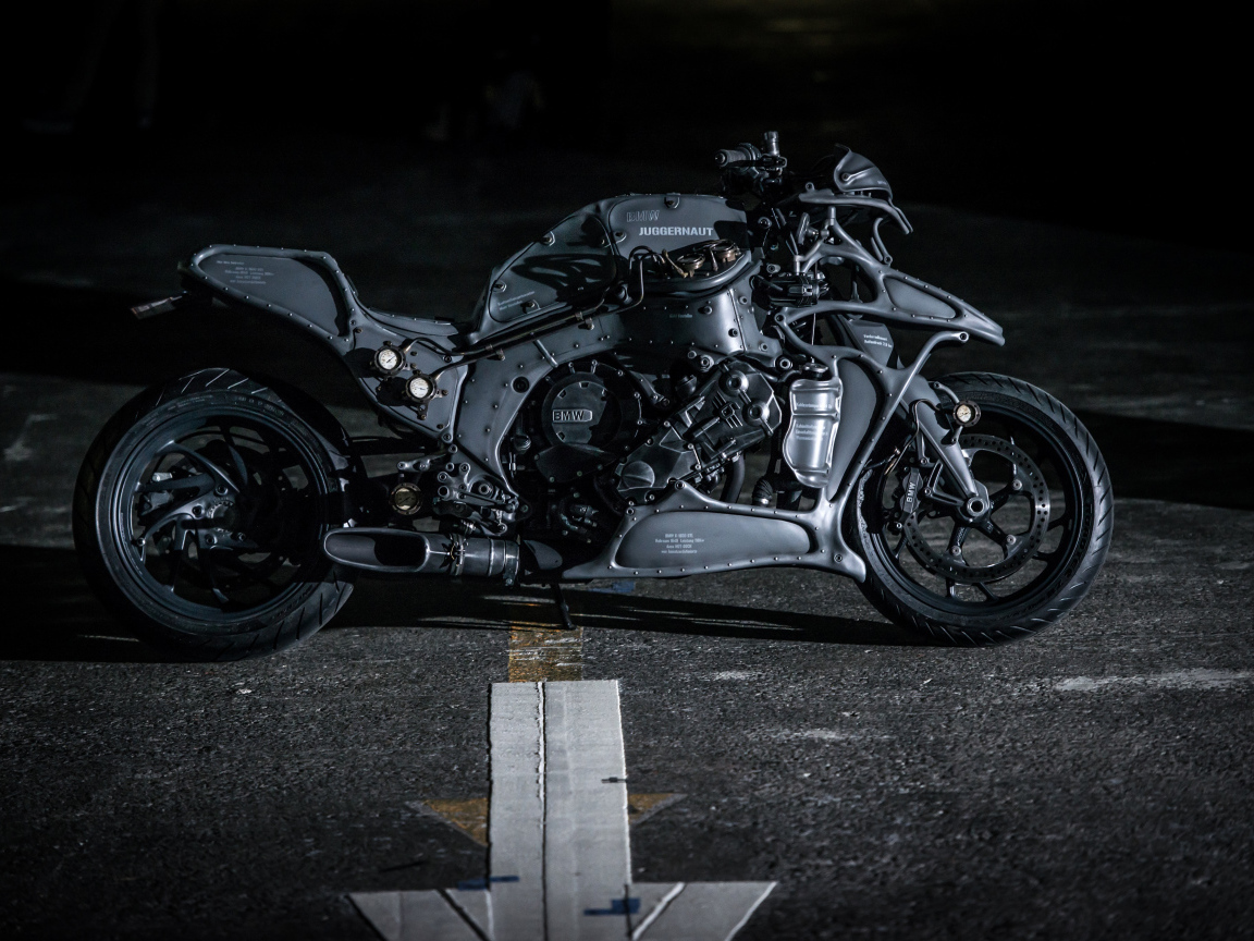 Black motorcycle BMW K1600GTL Juggernaut