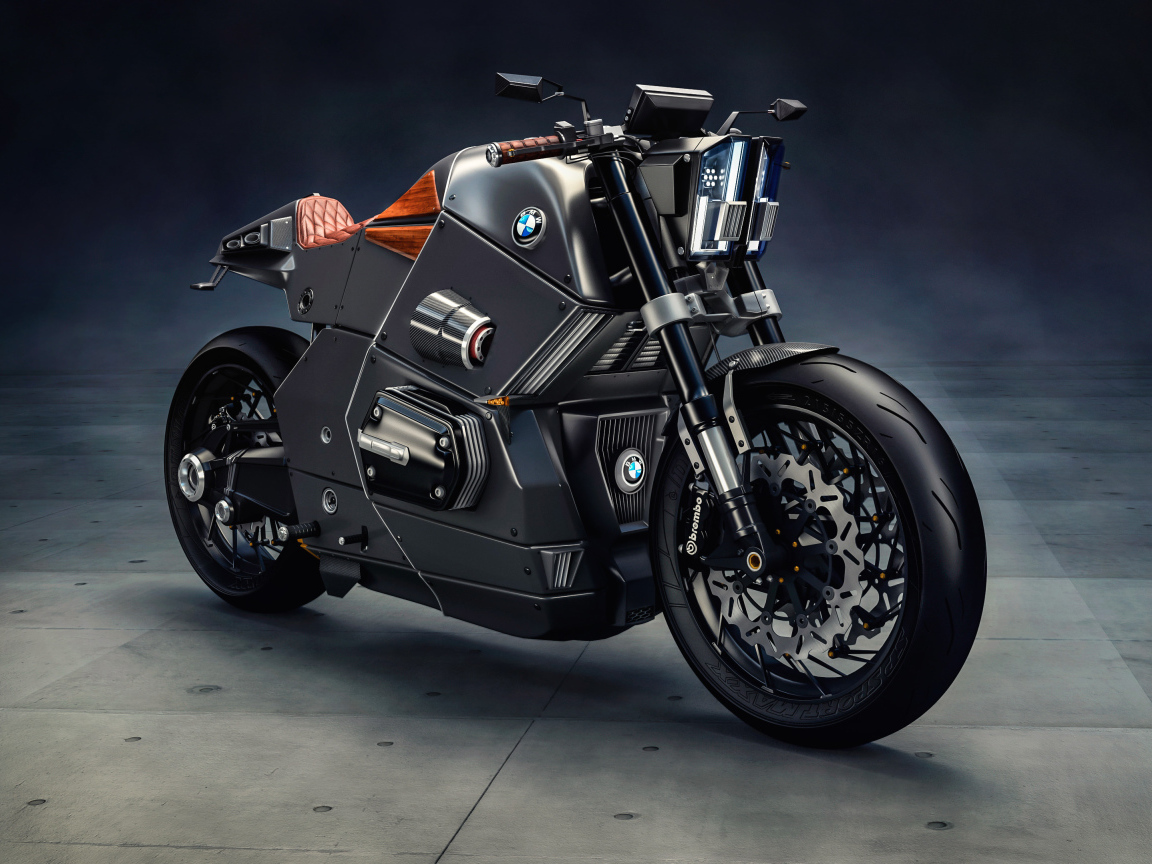 Стильный черный мотоцикл BMW Urban Racer