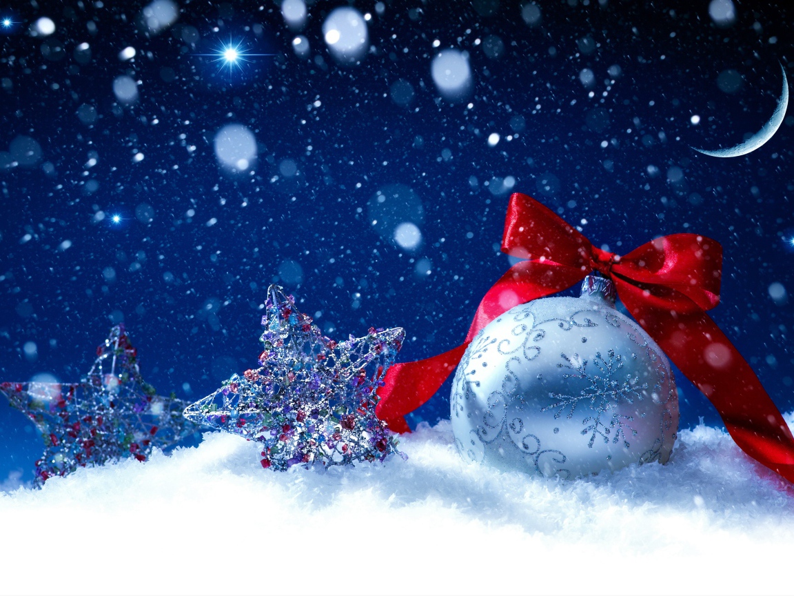 Новогодний шар с блестящими звездами декор на Новый год 2018