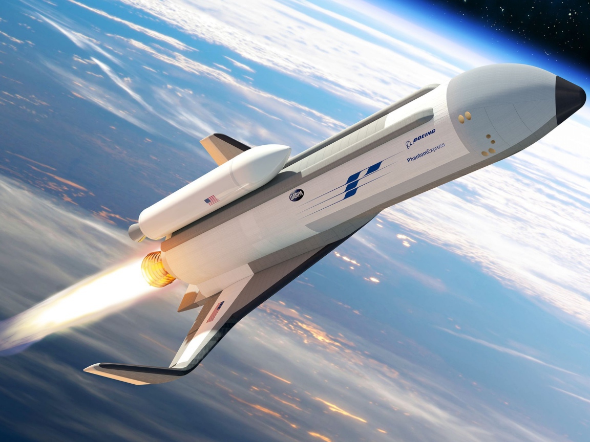 Экспериментального космический самолет Phantom Express в космосе