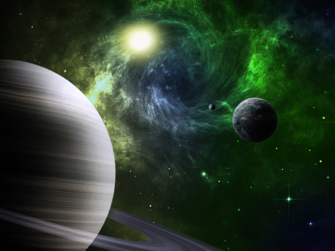 Звездные кольца планеты Сатурн 