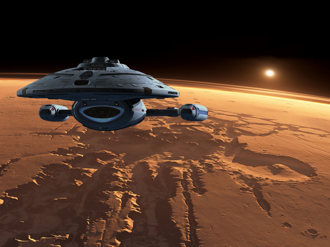 Космический корабль летит на Марс 