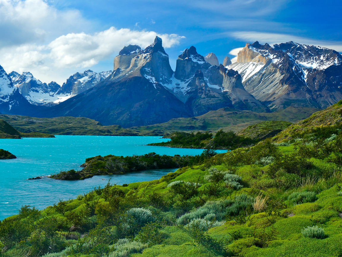 Живописный национальный парк Торрес-дель-Пайне, Патагония, Чили 