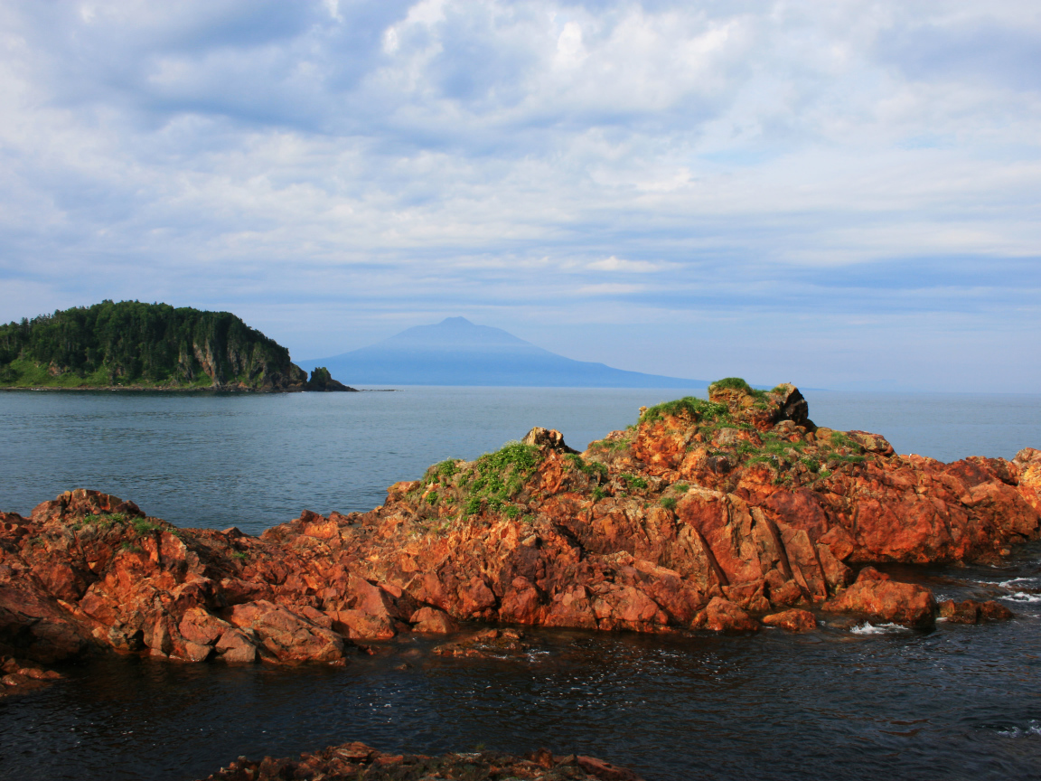 Охотское море природа Сахалина, Россия 