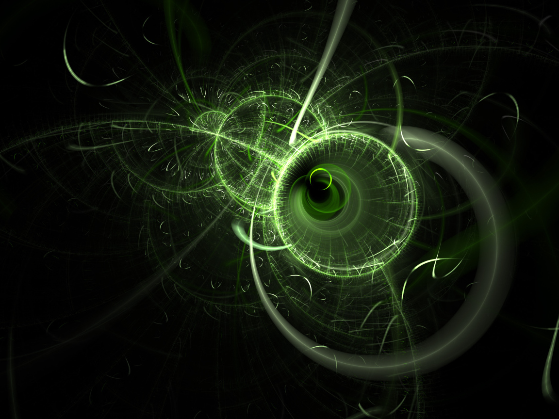 Абстрактный фрактальный рисунок с зеленым оттенком