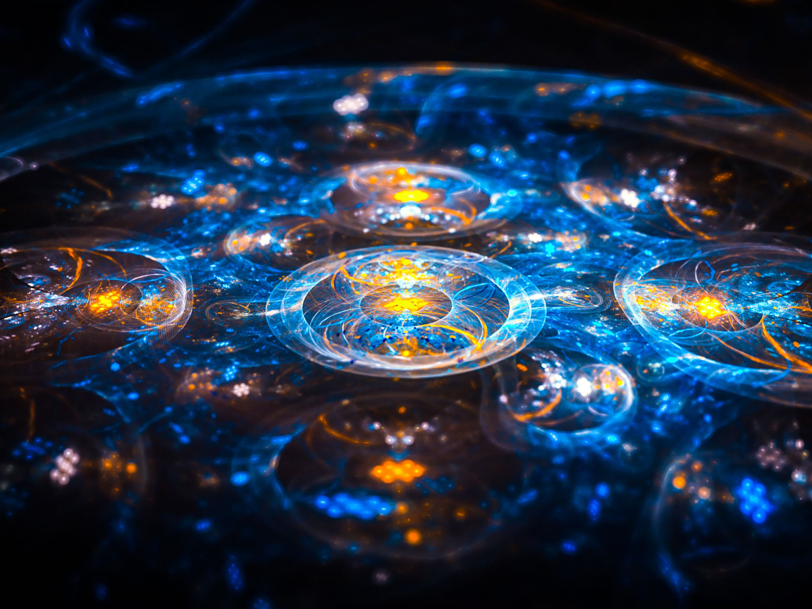 Красивый голубой с желтым фрактальный рисунок