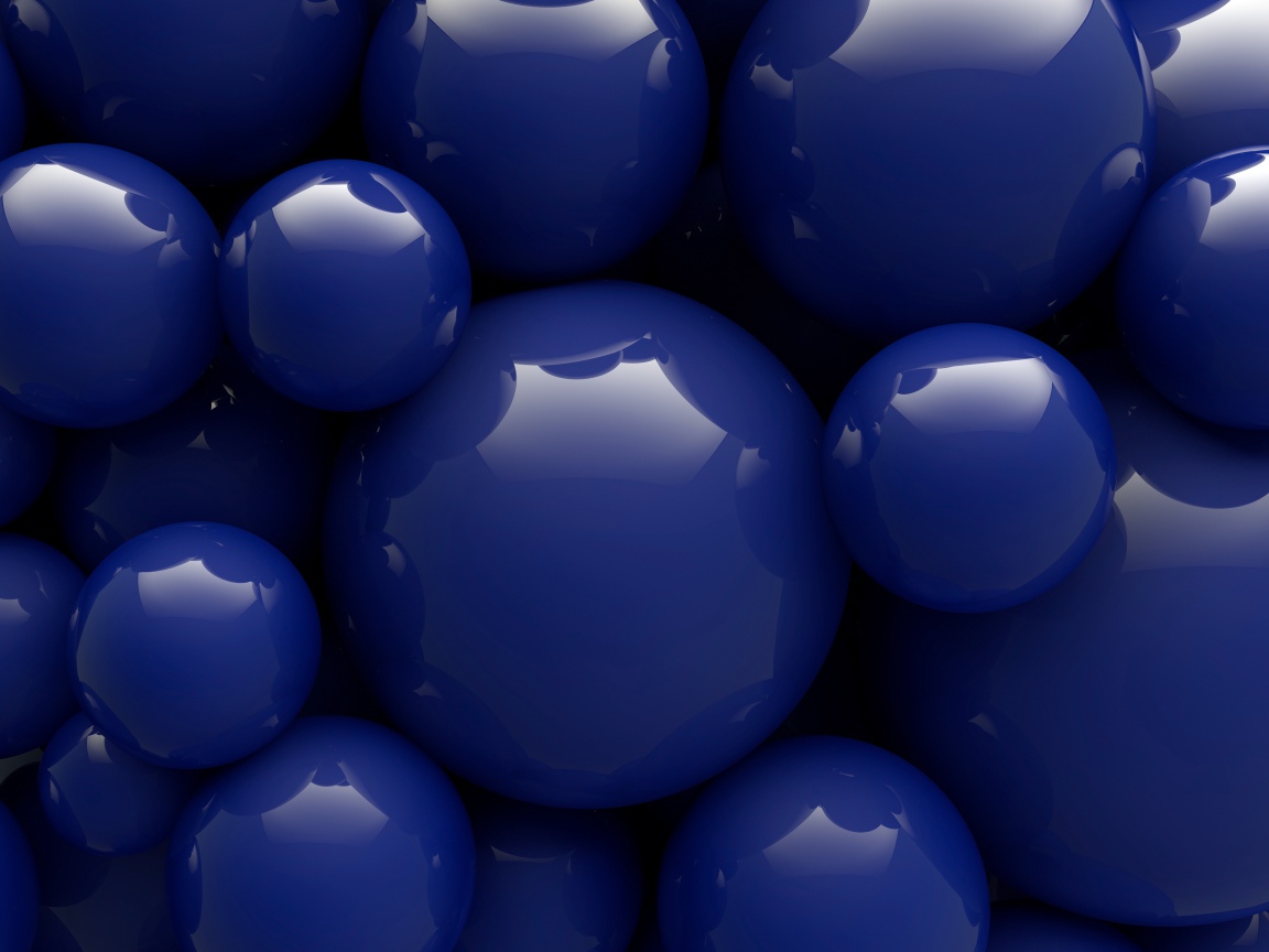 Синие шары разной формы 3д графика