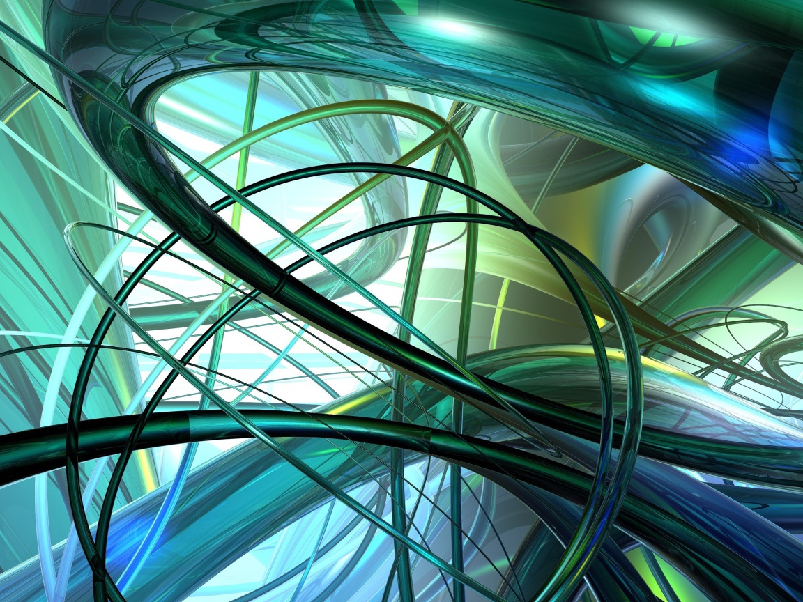 Разноцветные витые линии, 3д графика