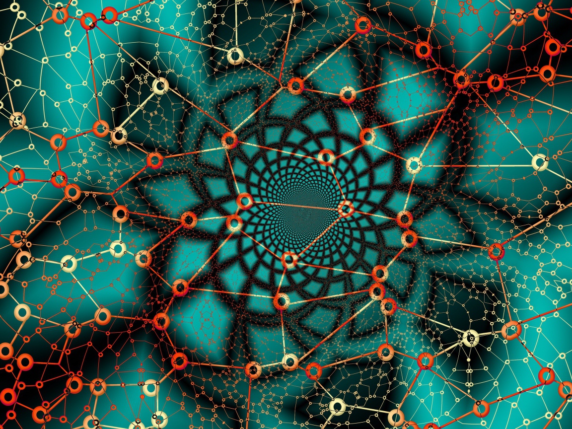 Узор из линий с кругами на голубом фоне