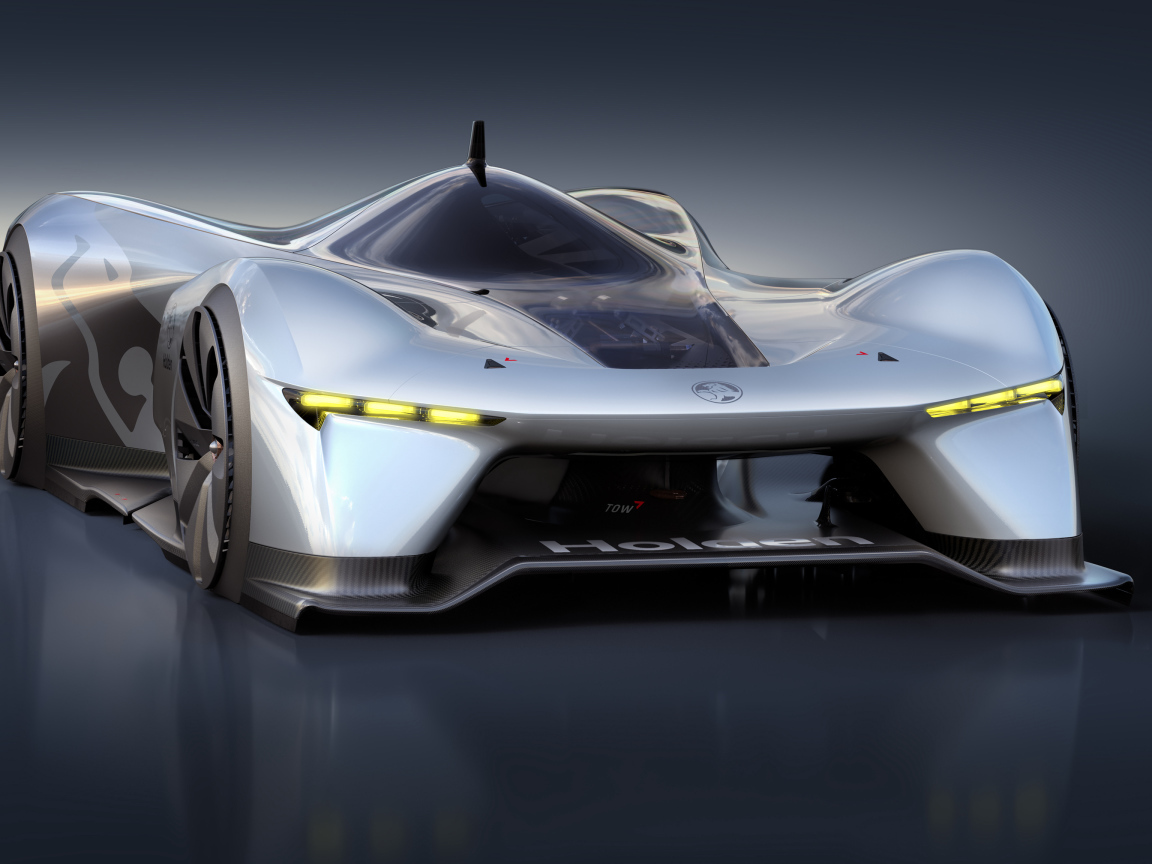 Футуристический автомобиль Holden Time Attack Concept на сером фоне