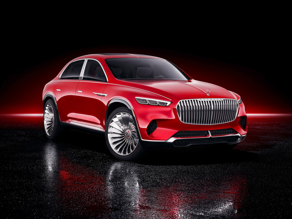 Красный автомобиль Vision Mercedes Maybach Ultimate Luxury, 2018