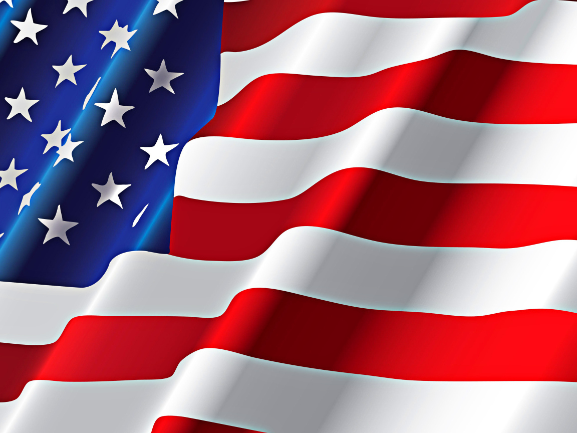 Американский флаг развевается 