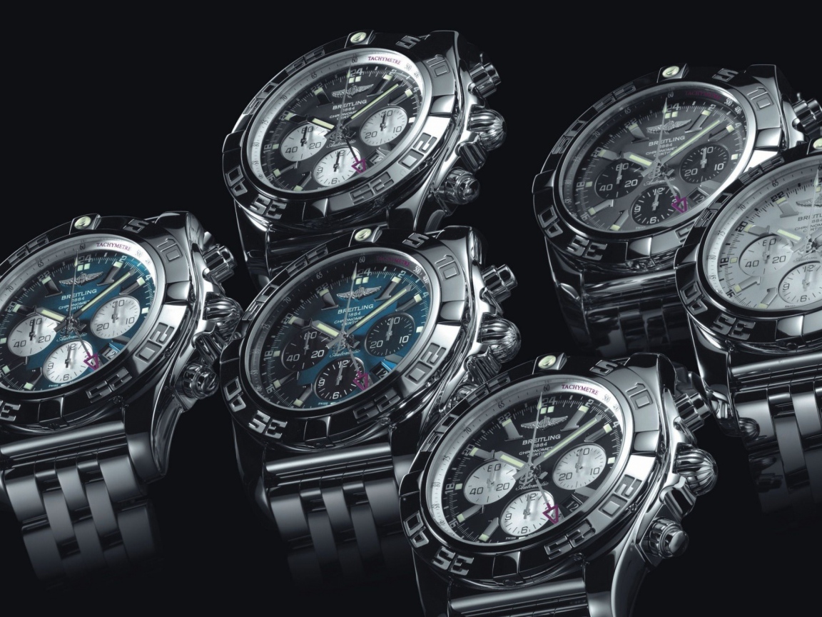 Стильные мужские часы Breitling на черном фоне