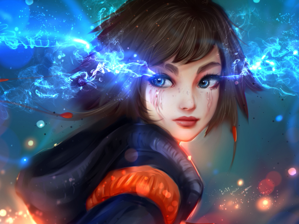 Фантастическая голубоглазая девушка аниме 