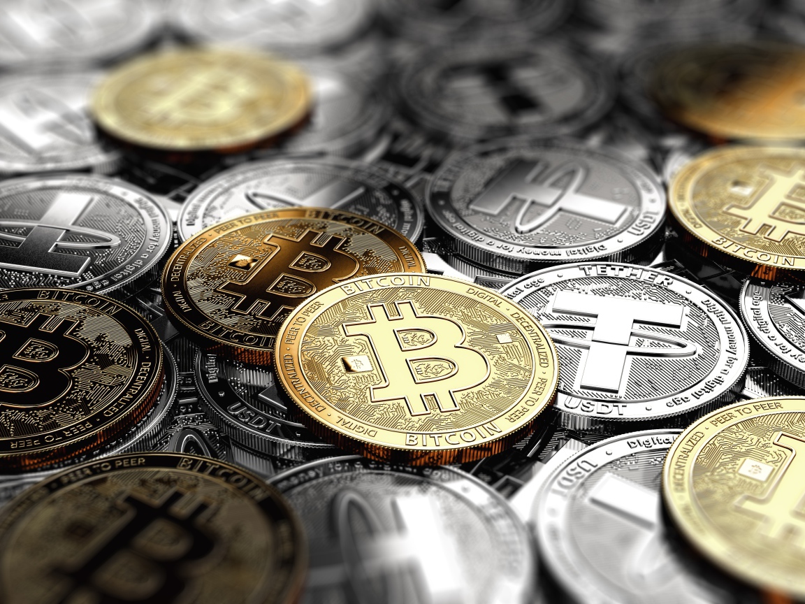 Монеты Bitcoin и Tether