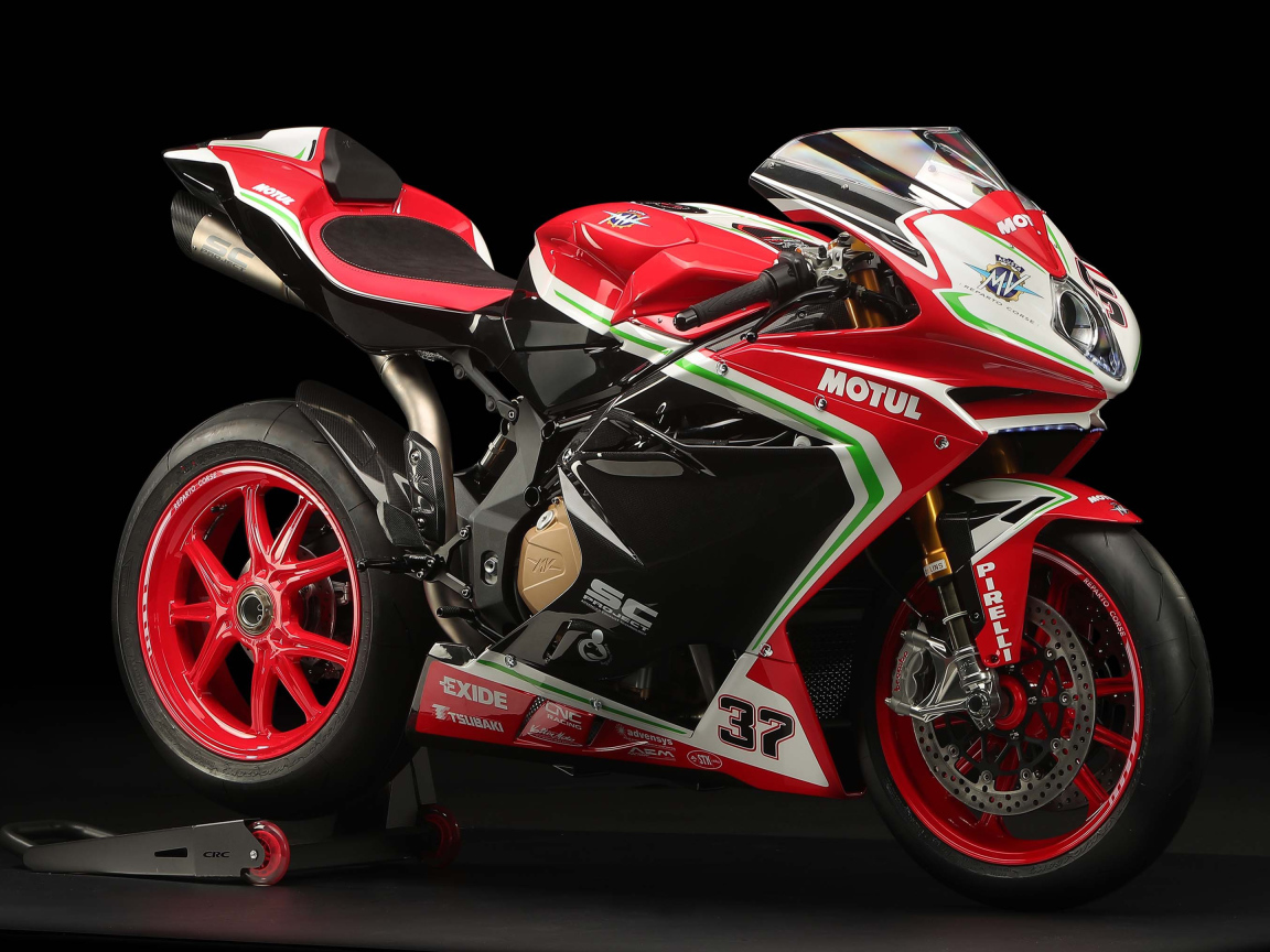 Спортивный мотоцикл Agusta F4 RC, 2019 года на сером фоне