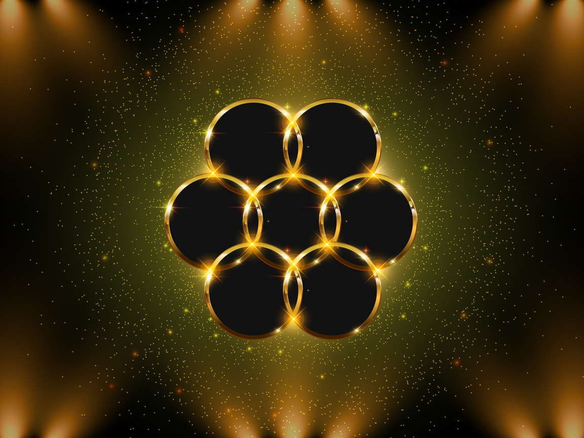 Красивый золотой цветок 3д графика