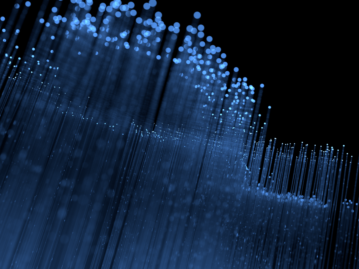 Голубые неоновые линии на черном фоне