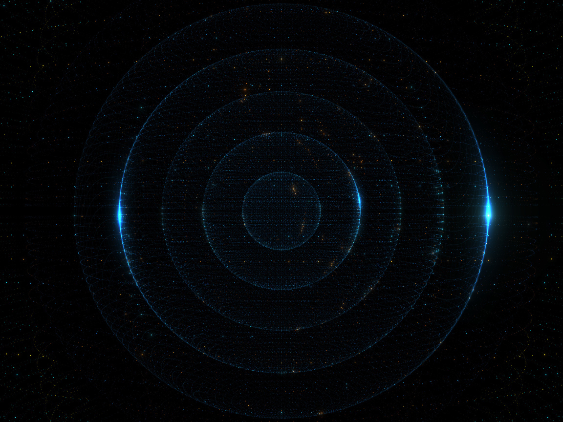 Неоновые круги на черном фоне 