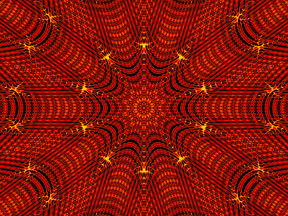 Красивый яркий оранжевый абстрактный рисунок калейдоскоп