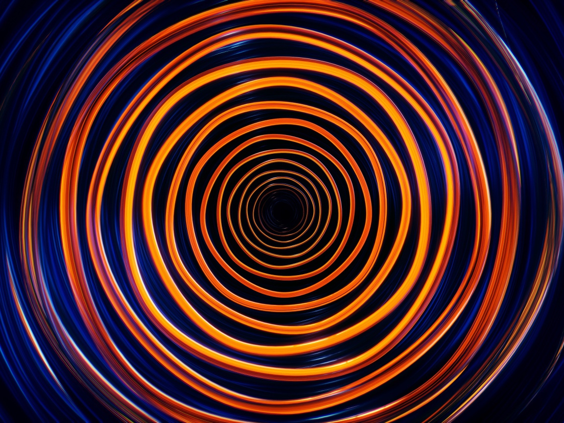 Оранжевая с голубым спираль 3д графика