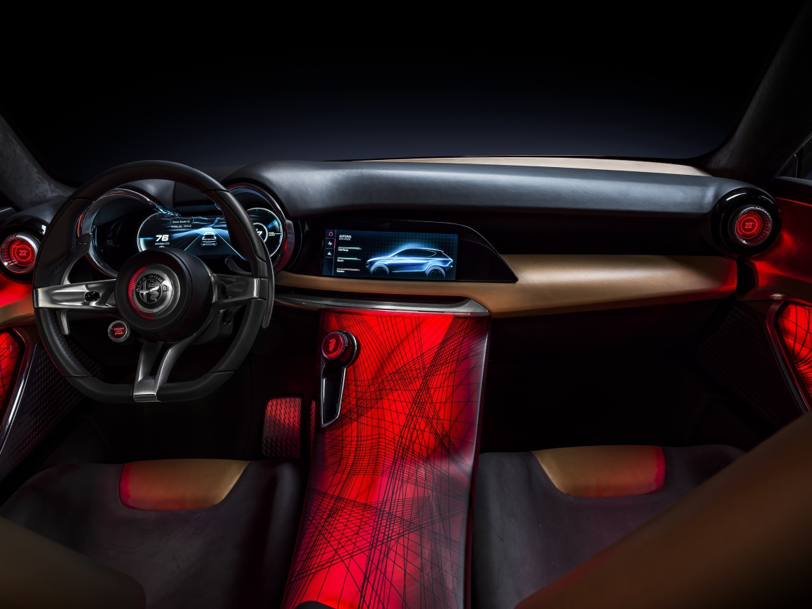 Дорогой салон автомобиля Alfa Romeo Tonale Concept, 2019 года