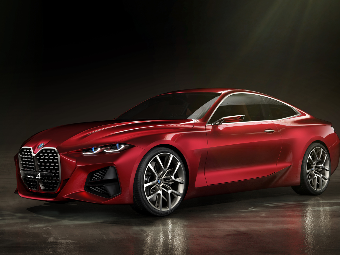 Красный автомобиль BMW Concept 4 2019 года 