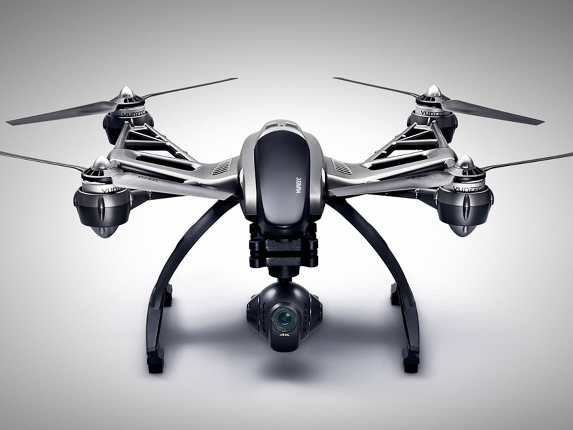 Quadcopter Yuneec Typhoon Q500 4K on a gray background