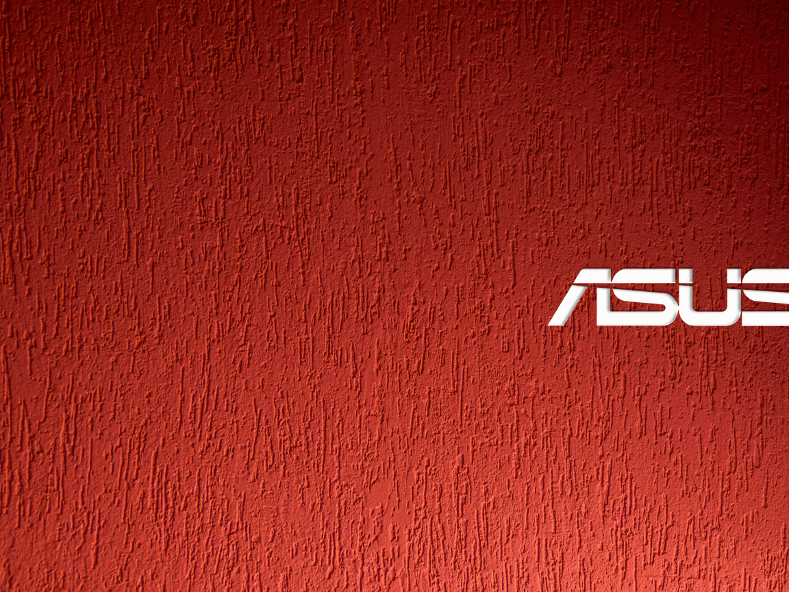 Белый логотип ASUS на красном фоне