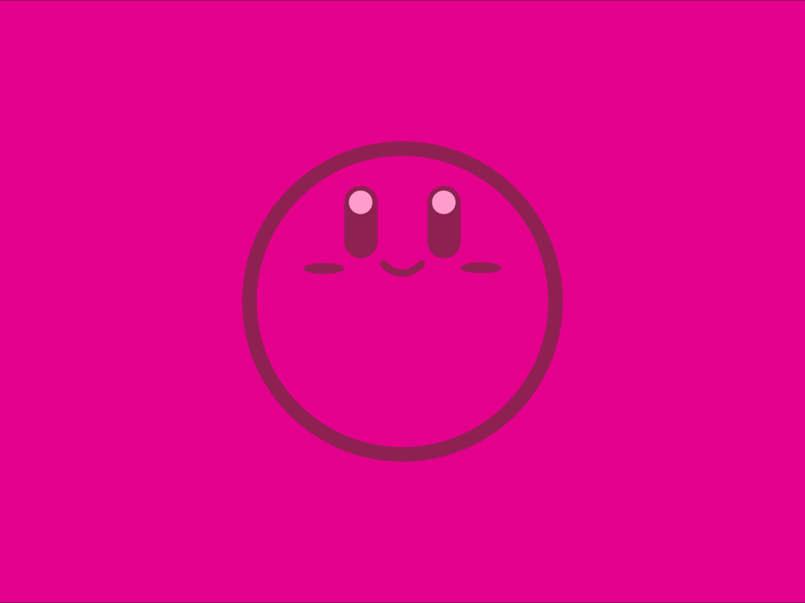 Компьютерная игра Kirby логотип на розовом фоне