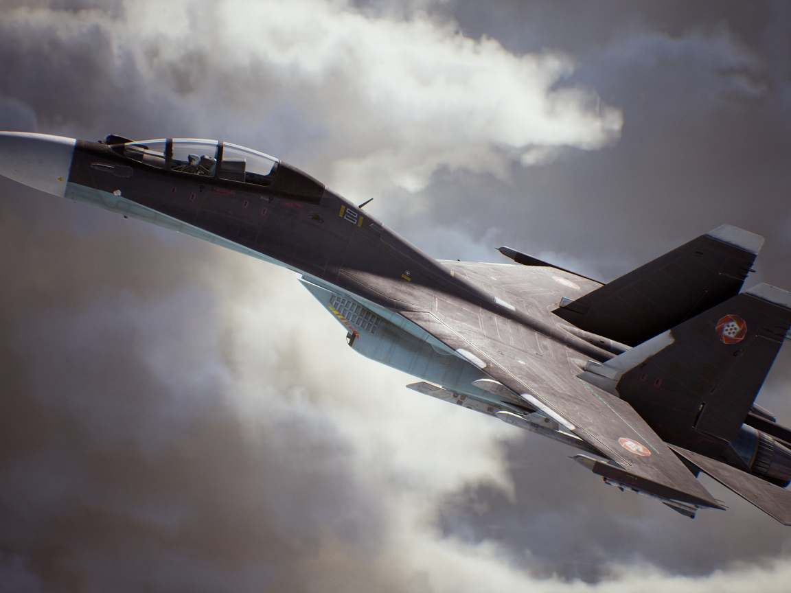 Истребитель из компьютерной игры Ace Combat 7: Skies Unknown, 2019
