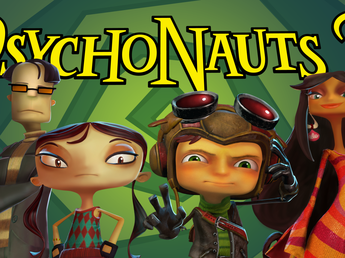Постер с главными героями игры Psychonauts 2, 2019 года