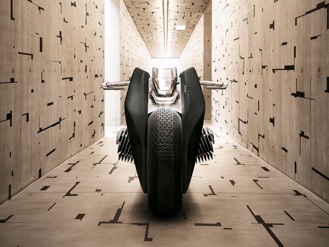 Мотоцикл BMW Vision Next 100 в комнате