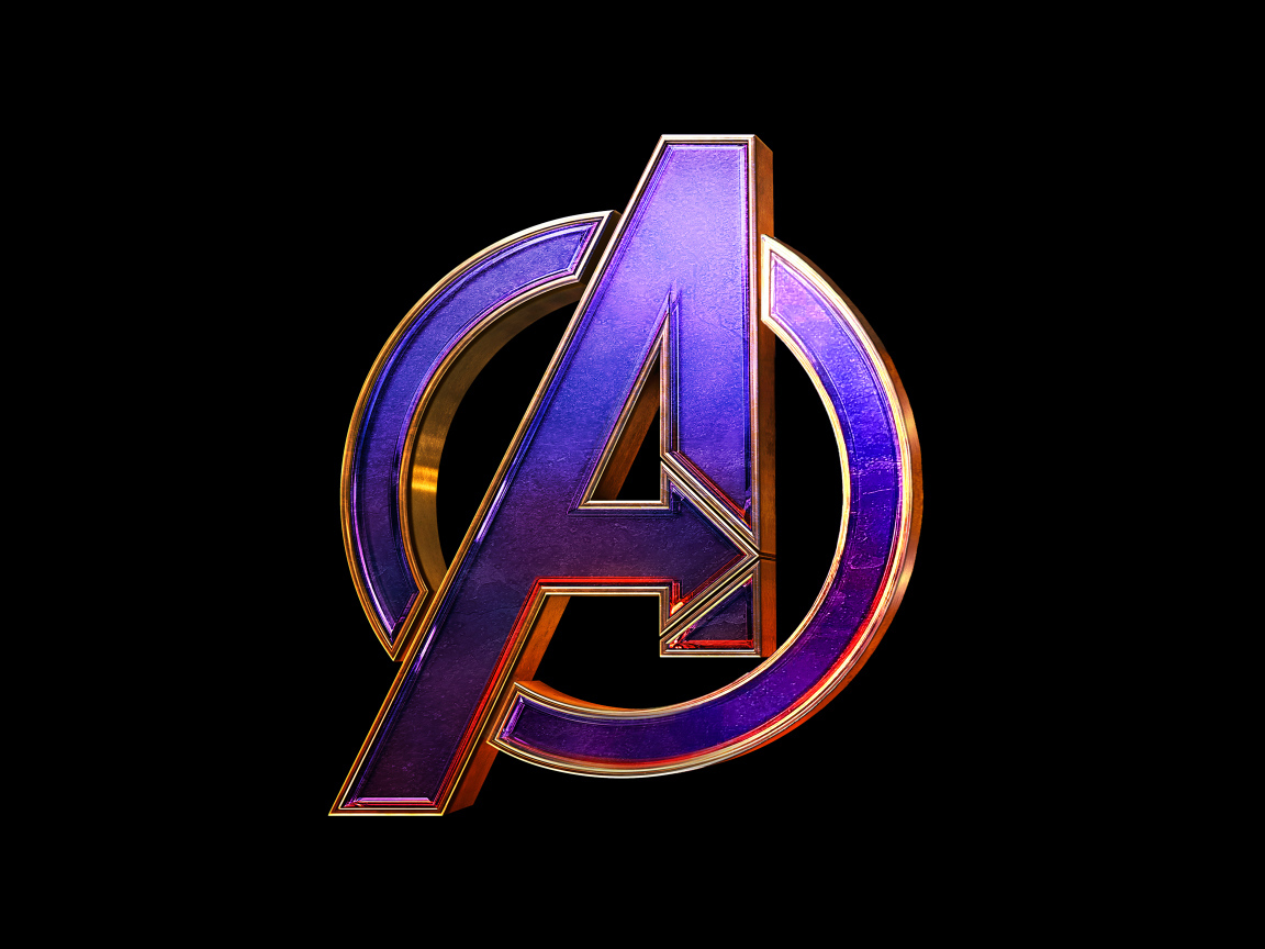 Логотип фильма Мстители: Финал  2019 года на черном фоне