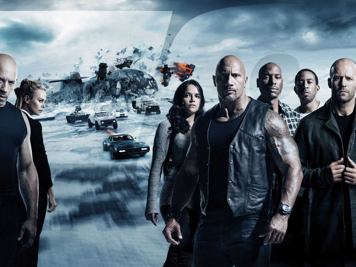 Постер фильма Форсаж 8 с главными героями