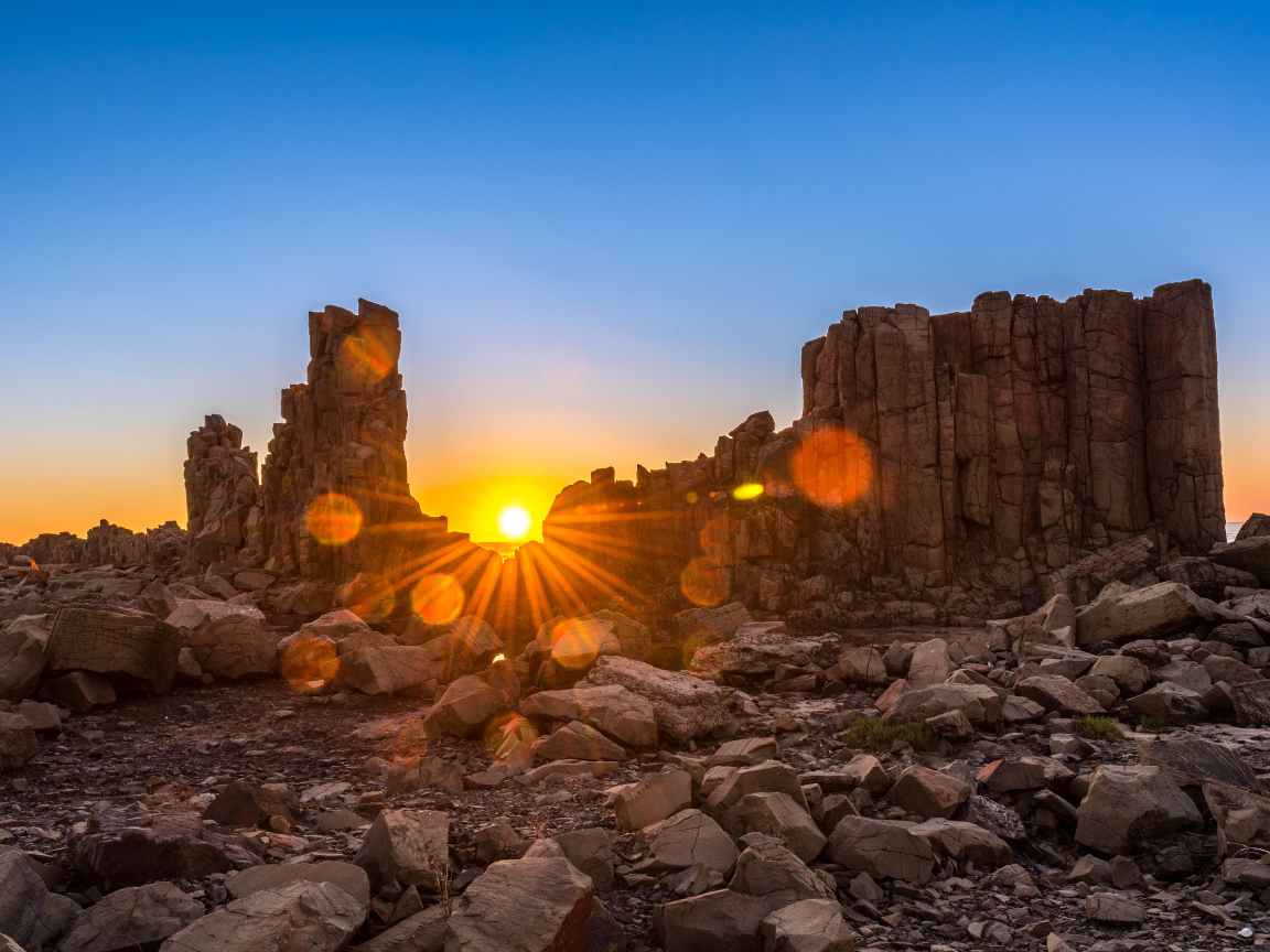Рассвет на Bombo Headland Quarry, Австралия