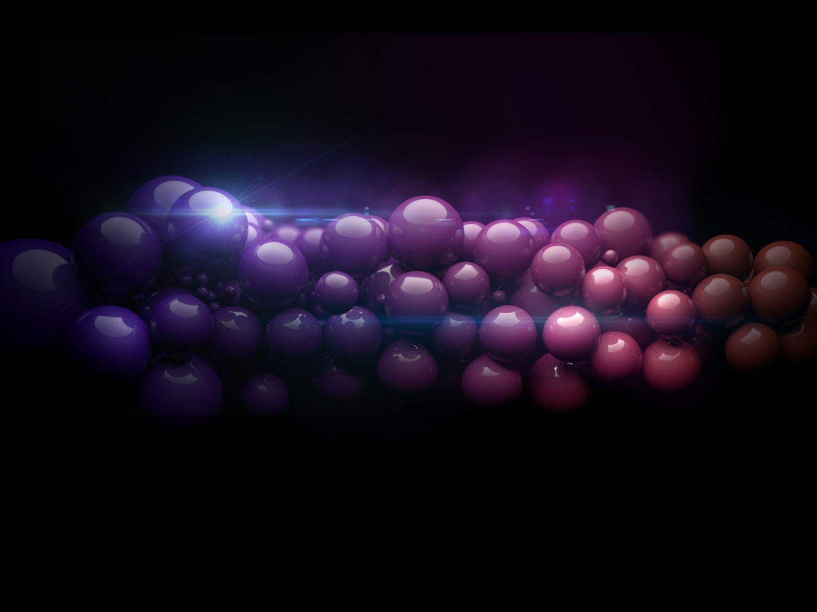 Нить из разноцветных шаров на черном фоне 