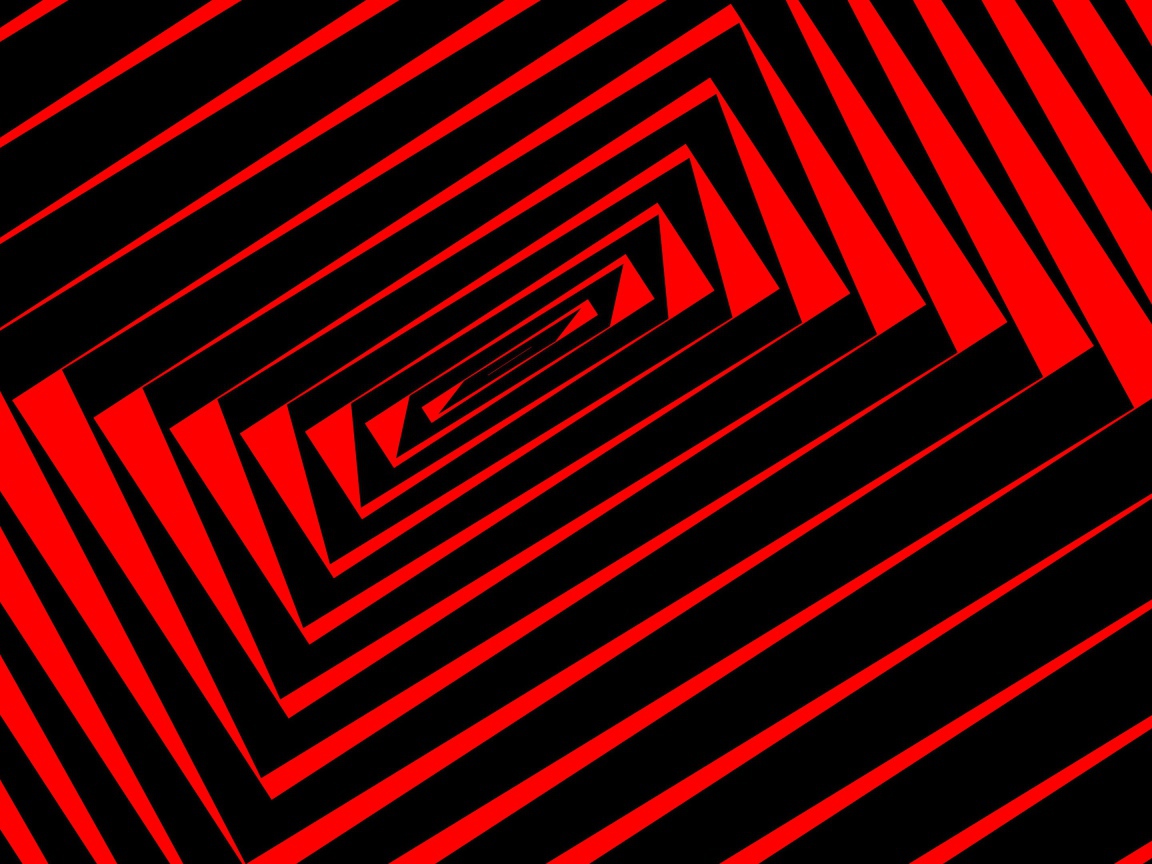 Черные и красные спиральные линии, иллюзия 