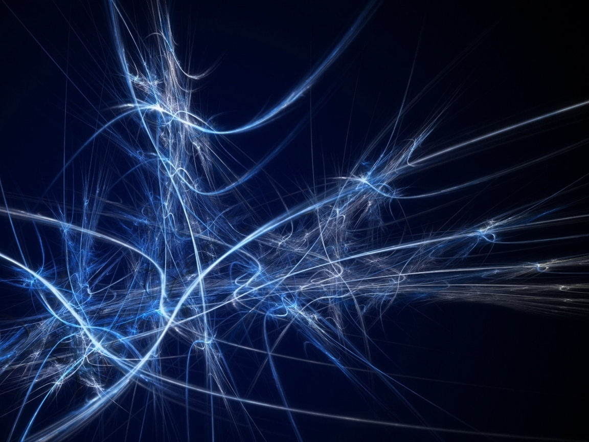 Разные неоновые абстрактные линии на синем фоне