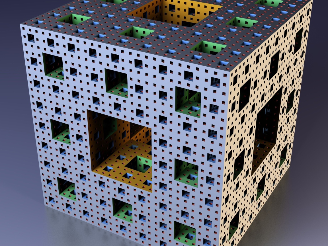Большой 3д куб на сером фоне 